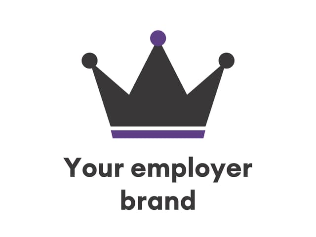 A crown in the DermatologyCareers brand colors above the words Your employer brand.